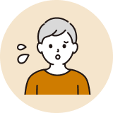 不安そうな表情の男性のイラスト。問題を抱える依頼者のイメージ。